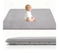 Stqyeiw Tapis d'éveil et de Jeux Epais de 3 CM, Beb Tapis pour bébé Conception Antidérapante 120 x 120 cm Gris Argent Tatami Tapis pour la Chambre Bebe, Chambre d'enfants pour Filles et Garçons