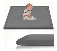 Stqyeiw Velours Corail Tapis de Jeu Ramper Bebe Epais de 3cm, Tapis de Jeux Bebe 40 x 150 cm Gris Foncé Tatami Tapis pour Chambre, Parc Enfants, la Chambre du Bébé