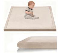 Stqyeiw Velours Corail Tapis de Jeu Ramper Bebe Epais de 3cm, Tapis de Jeux Bebe 40 x 80 cm Crème Tatami Tapis pour Chambre, Parc Enfants, la Chambre du Bébé