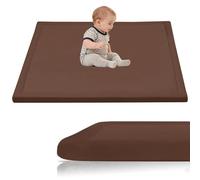 Stqyeiw Velours Corail Tapis de Jeu Ramper Bebe Epais de 3cm, Tapis de Jeux Bebe 60 x 90 cm Brun Tatami Tapis pour Chambre, Parc Enfants, la Chambre du Bébé