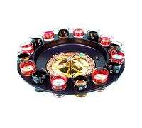 Straame Jeu de roulette à boire pour fêtes, 16 verres numérotés noirs et rouges - Ensemble de jeu de roulette robuste - Emballage sécurisé - 2 boules métalliques incluses (1)