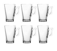 Straame - Lot de 6 verres à latte de 240 ml résistants à la température - Tasses élégantes pour café/thé, boissons chaudes - Idéales pour crème glacée, latte, expresso, cappuccino et chocolat chaud -