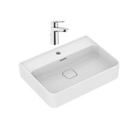 Strada II lavabo 600x430 mm 1 trou + Grohe mitigeur monocommande lavabo taille S, chrome (T300001G23328000)