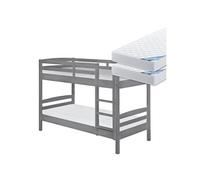 STRADI - Pack Lits Superposés 90x200cm + 2 Matelas Ibiza -
