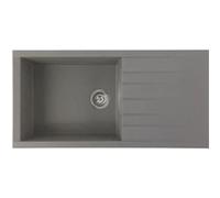 STRADOUR Evier a encastrer CUBE en SMC GRIS BETON 16 1 bac dim. 100 * 50 cm vidage ma Gris G