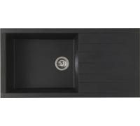 STRADOUR Evier a encastrer CUBE, en SMC NOIR PAILLETE - 06, 1 bac, dim. 100 * 50 cm, vidage manuel