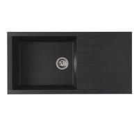 STRADOUR Evier a encastrer CUBE, en SMC NOIR PAILLETE - 06, 1 bac, dim. 100 * 50 cm, vidage manuel