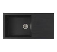STRADOUR Evier a encastrer CUBE en SMC NOIR PAILLETE 06 1 bac dim. 100 * 50 cm vidage Noir G