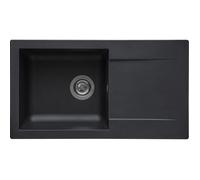 STRADOUR Evier à encastrer EINNA, en SMC NOIR PAILLETE - 06, 1 bac, dim. 78 * 43,5 cm, vidage manuel