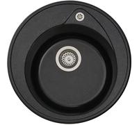 STRADOUR Evier a encastrer RONDA, en SMC NOIR PAILLETE - 06, 1 bac, dim. O 49 cm, vidage manuel Neutre