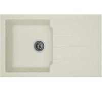 STRADOUR Evier cuisine a encastrer 1 bac + 1 égouttoir Aloa - Résine - 81 x 50 cm - Blanc