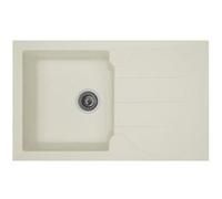 STRADOUR Evier cuisine a encastrer 1 bac + 1 égouttoir Aloa - Résine - 81 x 50 cm - Blanc Blanc G