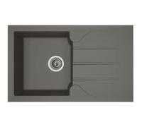 STRADOUR Evier cuisine à encastrer 1 bac + 1 égouttoir Aloa - Résine - 81 x 50 cm - Gris béton