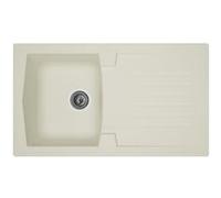 STRADOUR Evier cuisine a encastrer 1 bac + 1 égouttoir Arena - Résine - 86 x 50 cm - Blanc Blanc G