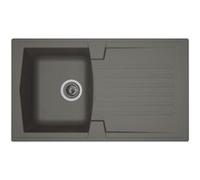 STRADOUR Evier cuisine a encastrer 1 bac + 1 égouttoir Arena - Résine - 86 x 50 cm - Gris béton Béton G