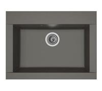STRADOUR Evier cuisine a encastrer 1 bac sans égouttoir He o Résine 66 50 cm béton Béton G