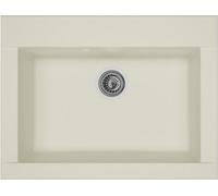STRADOUR Evier cuisine a encastrer 1 bac sans égouttoir Hexo - Résine - 66 x 50 cm - Blanc