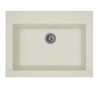 STRADOUR Evier cuisine a encastrer 1 bac sans égouttoir Hexo - Résine - 66 x 50 cm - Blanc Blanc G