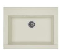 STRADOUR Evier cuisine a encastrer 1 bac sans egouttoir Hexo - Resine - 66 x 50 cm - Blanc Blanc uni G