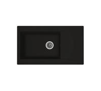 Evier cuisine a encastrer 1 grand bac + 1 égouttoir Einna - Résine - 86 x 50 cm - Noir - Stradour