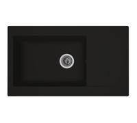 Evier cuisine a encastrer 1 grand bac + 1 égouttoir Einna - Résine - 86 x 50 cm - Noir - Stradour