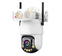 STRAFBRG 5MP Bluetooth Haut-Parleur WiFi PTZ 50X Zoom caméra étanche extérieure sans Fil CCTV sécurité Couleur Vision Nocturne IP,Tranquillité d'esprit Toujours(White WiFi 128G Card)