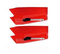 STRAFBRG Aiguille en céramique à Pointe Saphir 2 pièces for lecteurs de Platine Vinyle LP Tourne-Disque, Accessoire Gramophone