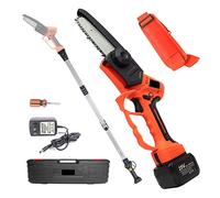 STRAFBRG Sécateur électrique sans Fil Batterie 40mm 25V sécateur avec Perche d'extension de portée 5 Pouces scie à chaîne électrique Outils de Jardin,Fonctionnement contrôlé(Saw Pole)