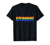 STRAGGOT Drapeau Arc-en-Ciel drôle Droit Queer T-Shirt