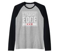 Straight Edge Forever For Life Straight Edger XXX sXe Manche Raglan