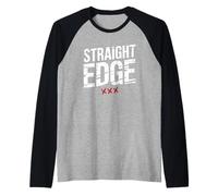Straight Edge Forever for Life Straight Edger XXX sXe Manche Raglan