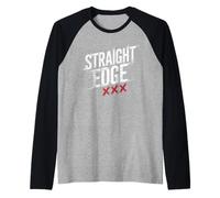 Straight Edge Forever For Life Straight Edger XXX sXe Manche Raglan