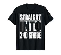 Straight Into 2nd Grade Boys & Girls Back to School Graduate T-Shirt