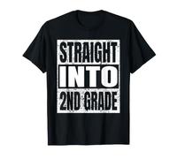 Straight Into 2nd Grade Funny Back to School Second Grade T-Shirt