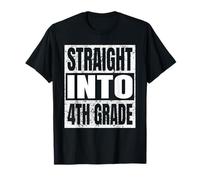 Straight Into 4th Grade Funny Back to School Fourth Grade T-Shirt