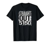 Straight Out 5150 Version Grungy T-Shirt Graphique avec Valeur, Homme, Noir, L