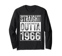 Straight Outta 1966 Men Women Year Birth of Birthday Vintage Manche Longue