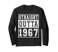 Straight Outta 1967 Classic Birth of Birthday Year Vintage Manche Longue