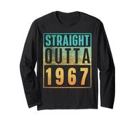 Straight Outta 1967 Vintage Years Birth of Birthday Classic Manche Longue
