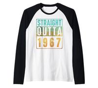 Straight Outta 1967 Vintage Years Birth of Birthday Classic Manche Raglan
