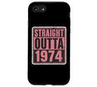 Straight Outta 1974 Anniversaire pour femme Effet vieilli Vintage années 70 Coque pour iPhone SE (2020) / 7 / 8