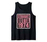 Straight Outta 1974 Anniversaire pour femme Effet vieilli Vintage années 70 Débardeur