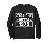 Straight Outta 1975 Birth of Birthday Born in 1975 Vintage Manche Longue