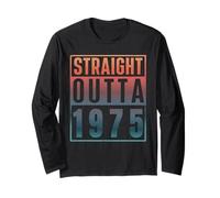 Straight Outta 1975 Birth of Birthday Classic 1975 Vintage Manche Longue