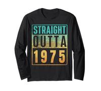 Straight Outta 1975 Vintage Years Birth of Birthday Classic Manche Longue