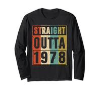 Straight Outta 1978 Classic Birth of Birthday 1978 Vintage Manche Longue
