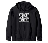 Straight Outta 1980 Birth of Birthday Born in 1980 Vintage Sweat à Capuche