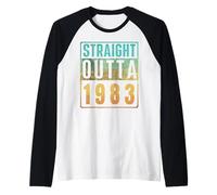 Straight Outta 1983 Vintage Years Birth of Birthday Classic Manche Raglan