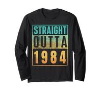 Straight Outta 1984 Vintage Years Birth of Birthday Classic Manche Longue
