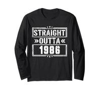 Straight Outta 1986 Birth of Birthday Born in 1986 Vintage Manche Longue